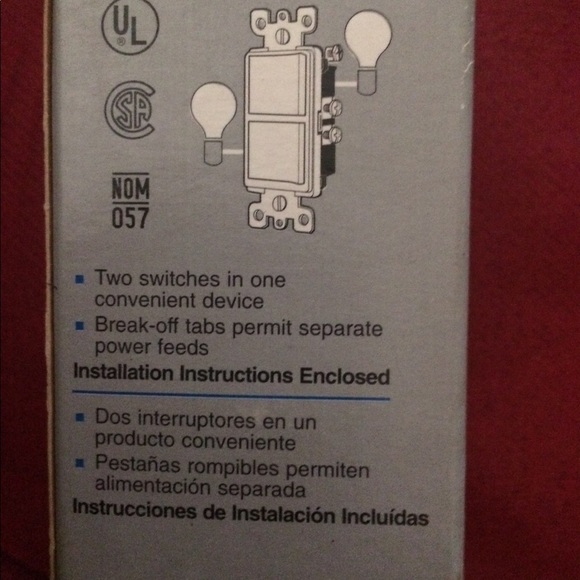Leviton Decora 5634- Single -Pole Dual switch nib - Picture 6 of 8